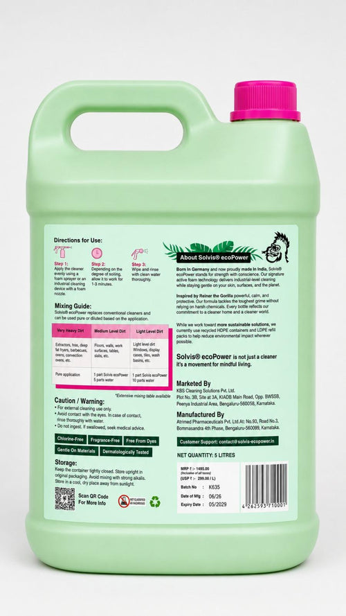 SOLVIS ecopower Universal Cleaner 5 L can, alternate view